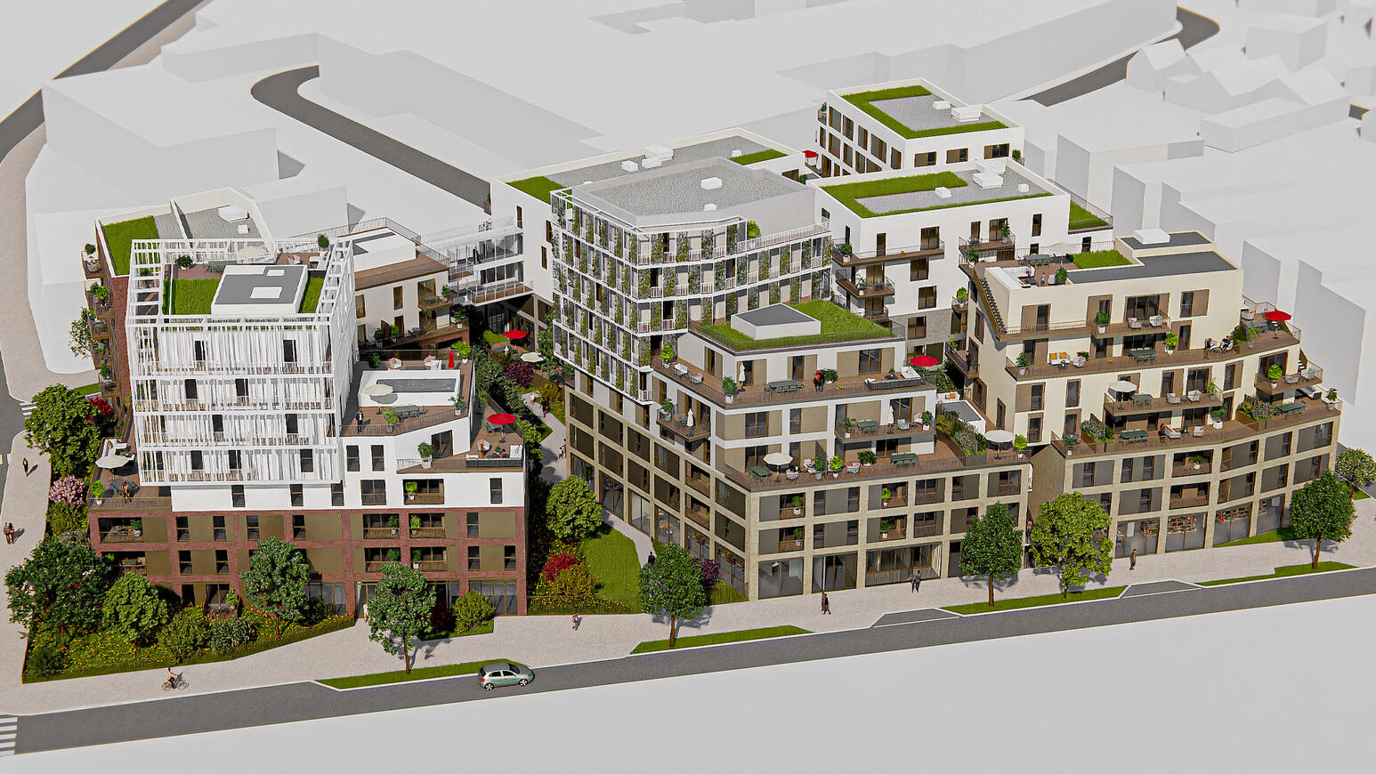 Urbanisme | ICADE Immobilier | Maquette orbitale pour le programme immobilier Cyméa - Toulouse | Blender Cycles
