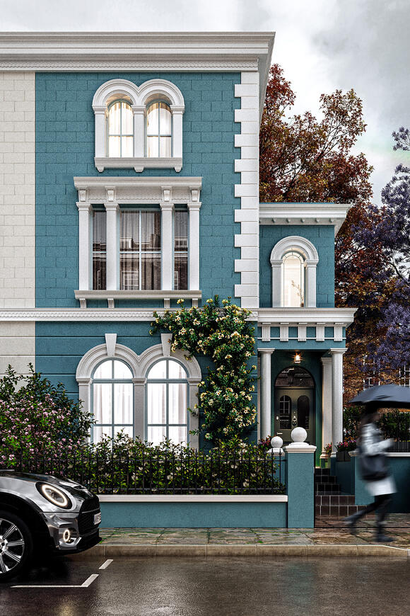 Projet personnel | Façade londonienne | 3dsmax Corona